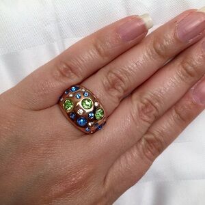 Multi color Austrian Crystal ring
